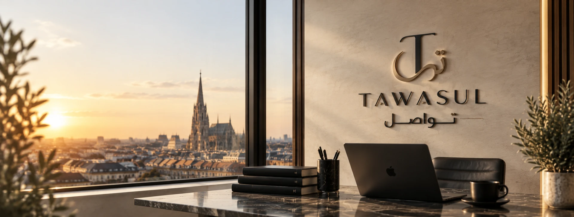 The Tawasul brand wall in the agency's Vienna office